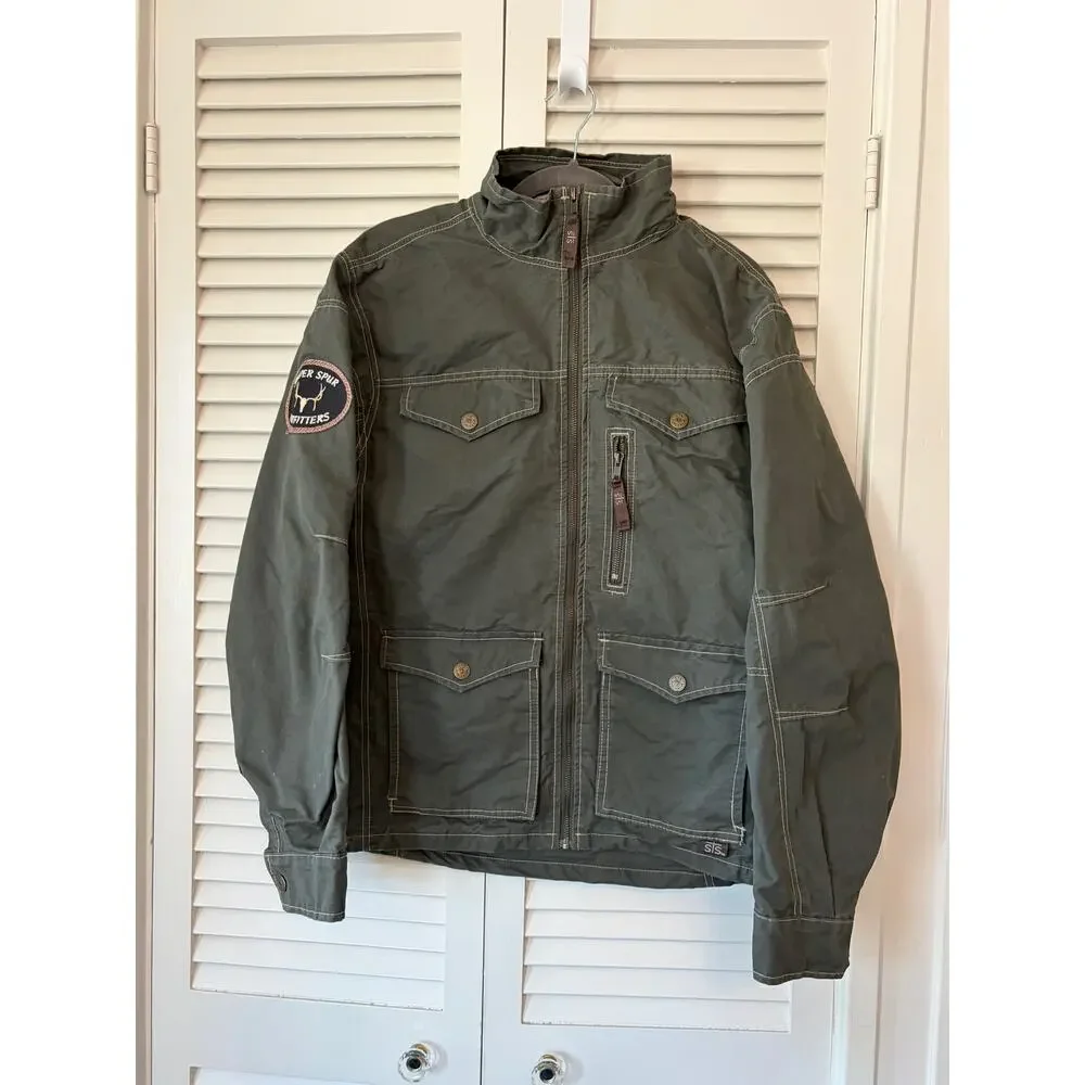 STS Ranchwear Sundance Jacket medium green grey *has branding* utility canvas